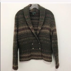 RALPH LAUREN | 100% Lambswool Blazer Sweater Sz. M